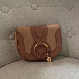 See by Chloé Hana Leather & Suede Saddle Bag two tone